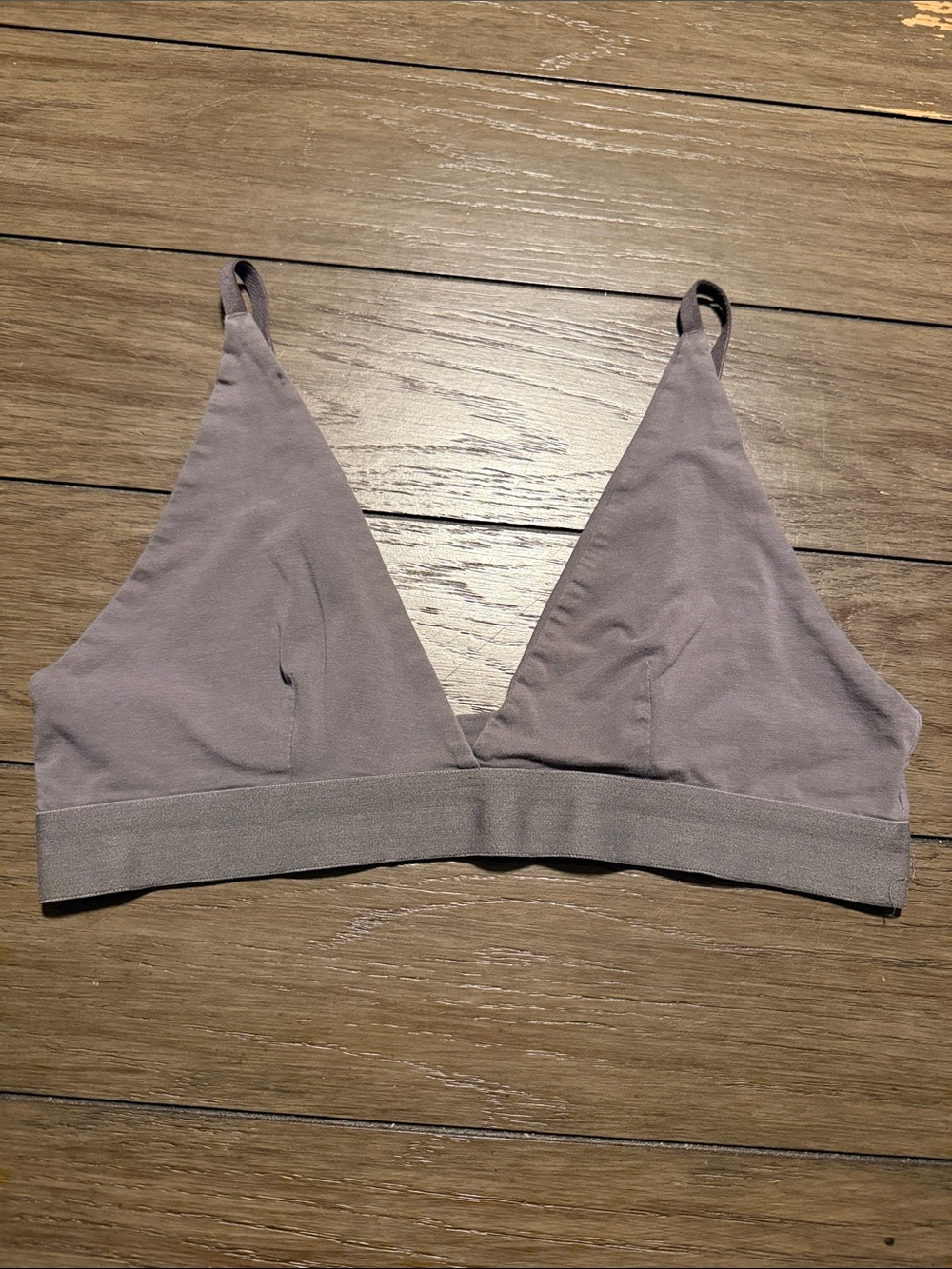 Pact Plunge Neck Wireless Bralette in Gray size Large